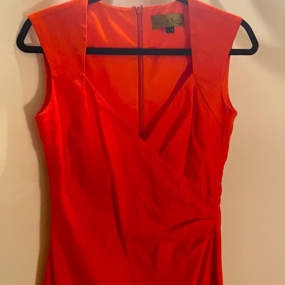 Nicole Miller size 6 orange linen summer dress - Picture 2 of 3